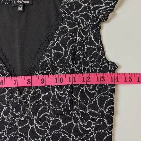 Le Château White Corded Lace Sleeveless Top V-Neck Blouse Size XS - Picture 15 of 15